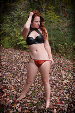 Load image into Gallery viewer, Kristal Kitty - Classic Satin Autumn String Bikini - S
