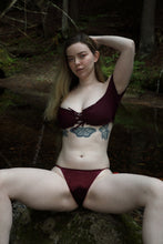 Load image into Gallery viewer, Liz - Plum Satin String Bikini - S
