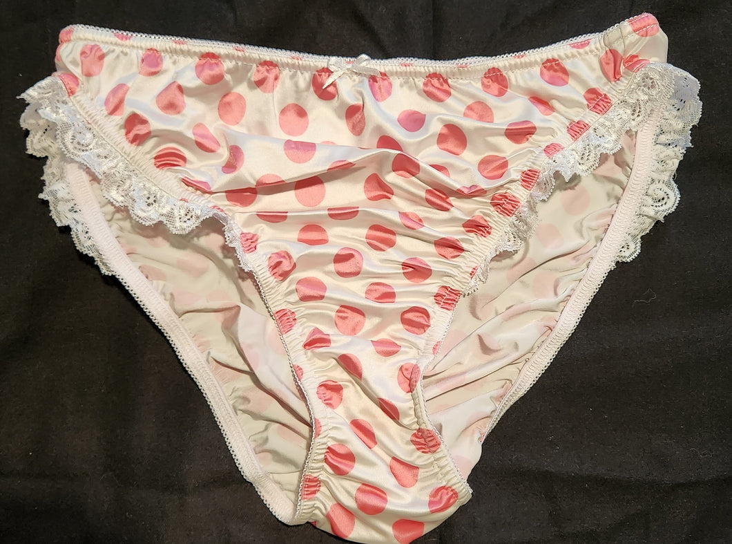 K&L Pixie Mary Large White Pink Dots NEW